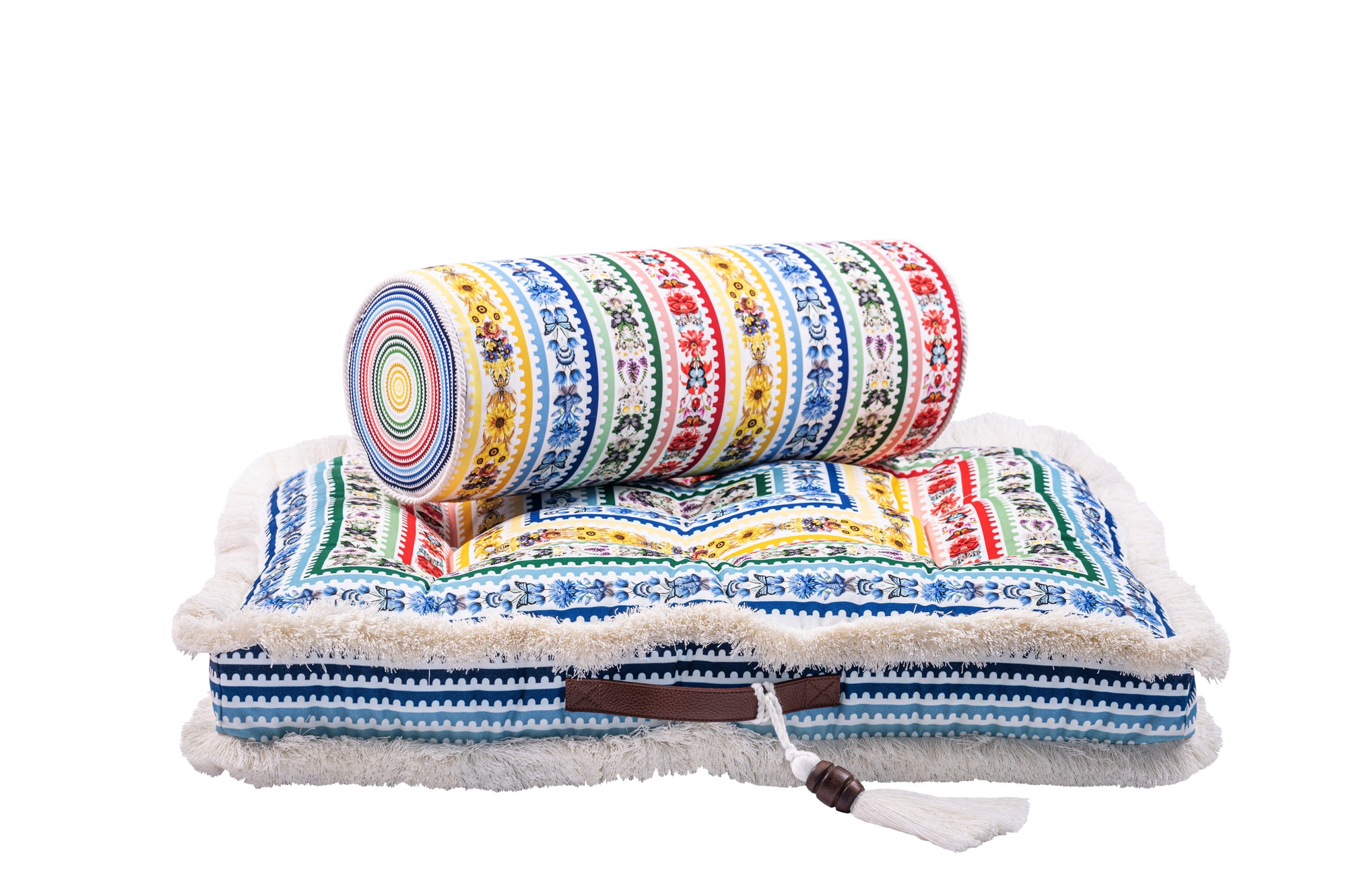 Present Tense Cushion - Animalia &amp; Rainbow Ribbons